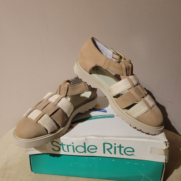 Stride Rite Tan and Cream Sandals - Picture 1 of 8